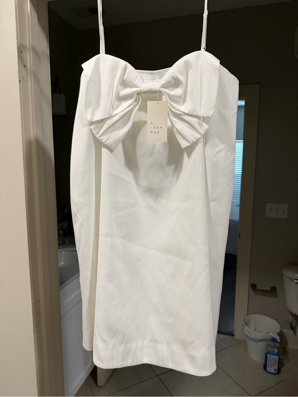 a new day White Mini Skirt with Bow Detail
